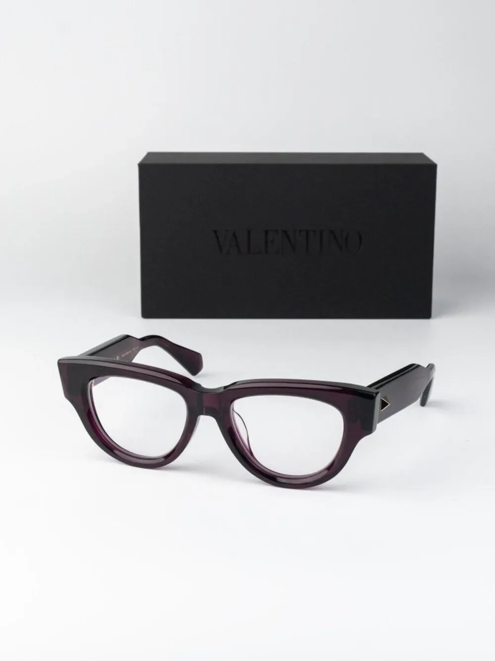 Valentino Women Eyeglasses Crystal Burgundy Cat Eye V-ESSENTIAL - III VLX-125 B